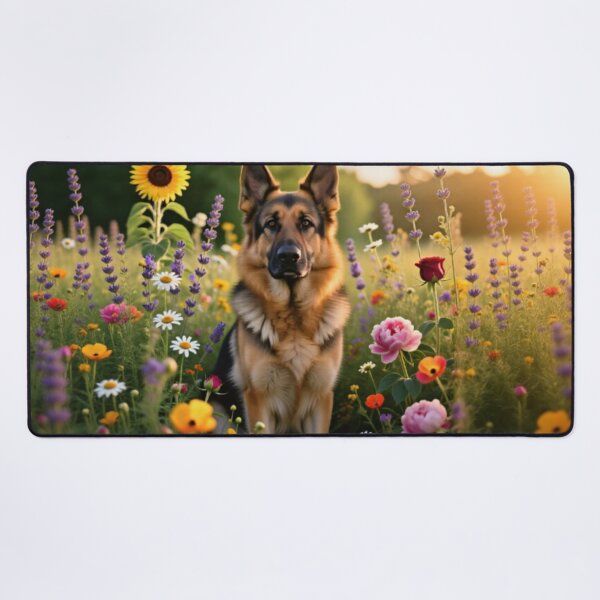 Item preview, Colorful German Shepherd in a Wildflower Garden designed and sold by PrincessJStudio.