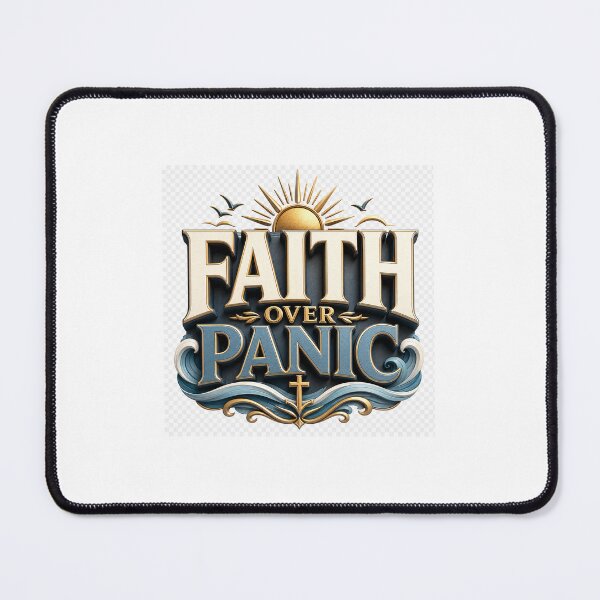 Item preview, Faith Over Panic – Calm 3D Motivational Typography designed and sold by TaiwoDesigns.