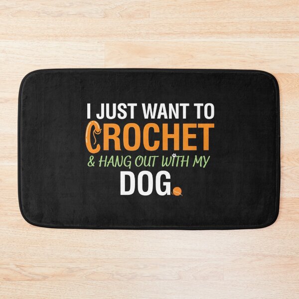 Item preview, I Just Want To Crochet With My Dog  designed and sold by dragonbol023.