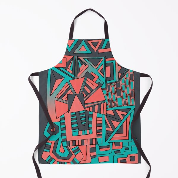 Item preview, Neon Pulse: Abstract Geometric Collision in Teal and Coral designed and sold by Alimehab | Graphic tees | Design & Art.