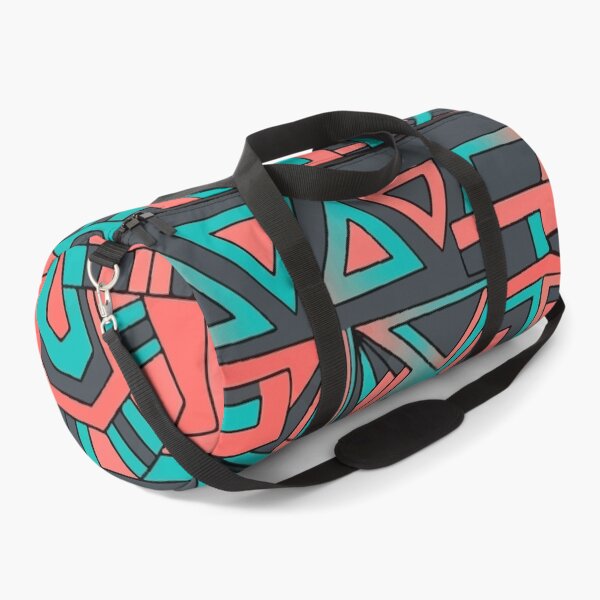 Item preview, Neon Pulse: Abstract Geometric Collision in Teal and Coral designed and sold by Alimehab | Graphic tees | Design & Art.