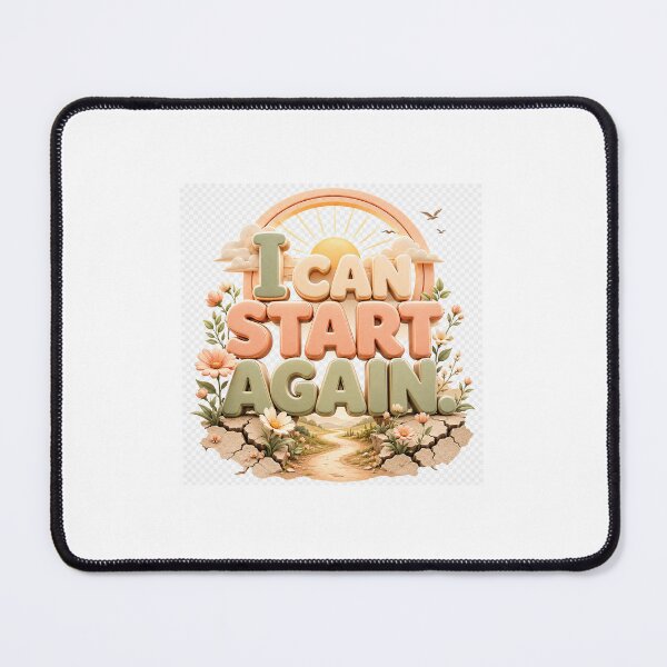 Item preview, I Can Start Again – Hopeful 3D Motivational Typography designed and sold by TaiwoDesigns.
