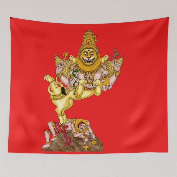 Item preview, Sharabha Artwork | Powerful Hindu Mythological Creature Digital Illustration designed and sold by Harshit_Digital_Arts.