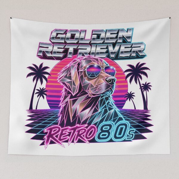 Item preview, Golden Retriever Retro 80s designed and sold by zoughlal.