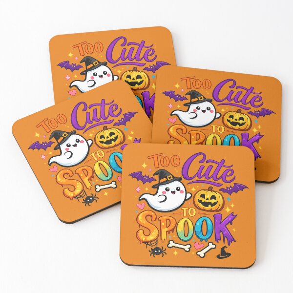 Item preview, Too Cute To Spook – Kawaii Halloween Ghost & Pumpkin designed and sold by DesignHouse07.