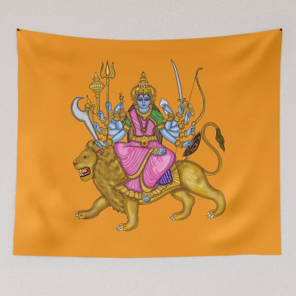 Item preview, Goddess Durga Artwork | Divine Hindu Goddess Digital Painting Illustration designed and sold by Harshit_Digital_Arts.