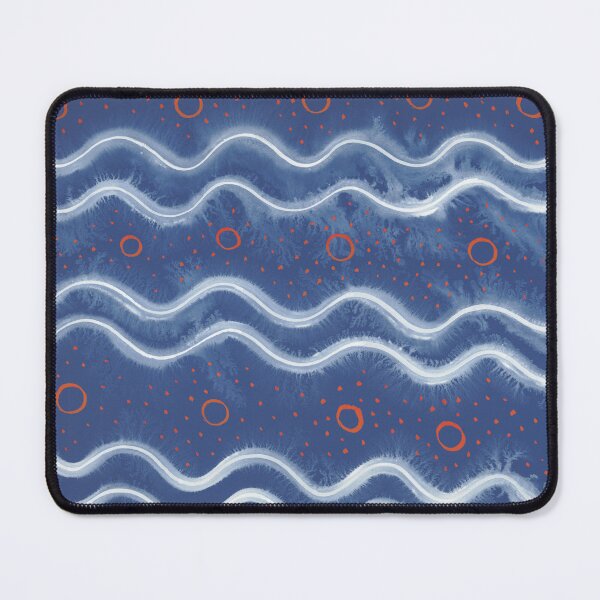 Item preview, Blue Wave Orange Circles designed and sold by The Ravens Ballad.