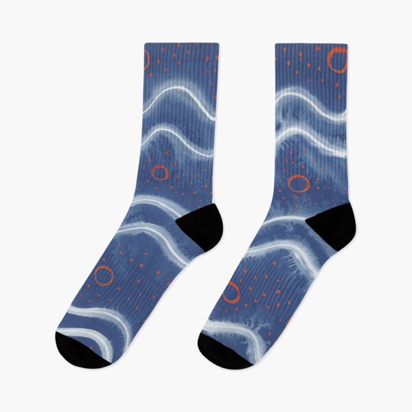 Item preview, Blue Wave Orange Circles designed and sold by The Ravens Ballad.