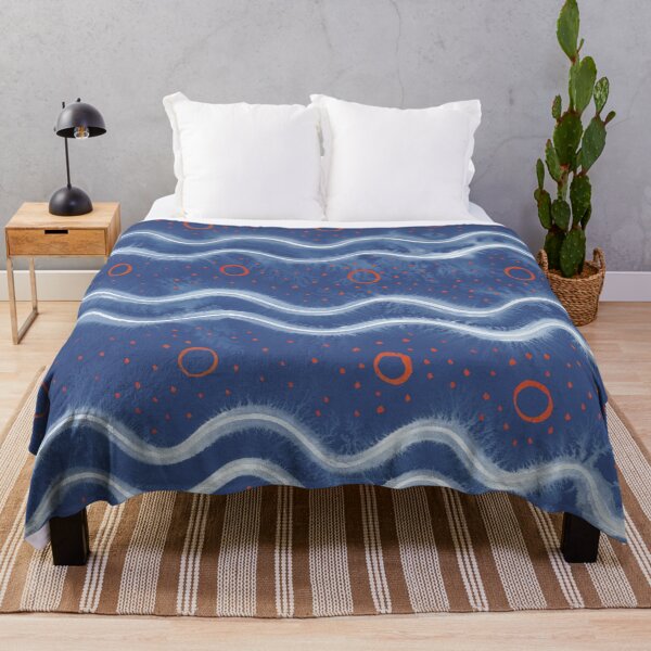 Item preview, Blue Wave Orange Circles designed and sold by The Ravens Ballad.