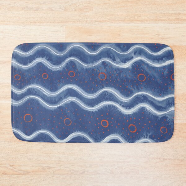Item preview, Blue Wave Orange Circles designed and sold by The Ravens Ballad.