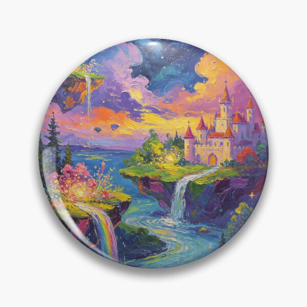 Item preview, Starry Sky Floating Castle Impasto Oil Painting designed and sold by aolisakshop.