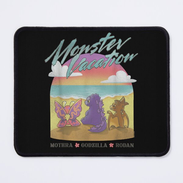 Item preview, Monster Vacation Dinosaur Kaiju Moth Giant Butterfly Beach Sunset Graphic designed and sold by BrandyFreika.