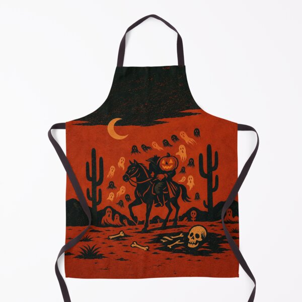 Item preview, Headless Horseman Desert Ghost Ride – Vintage Block-Print Western Art designed and sold by TheHorsemanRidesAgain.
