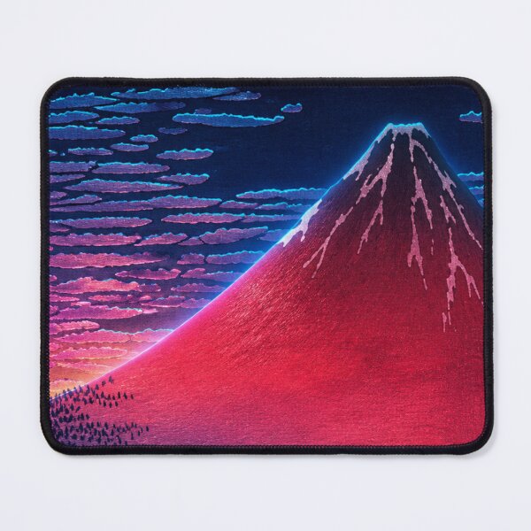 Item preview, Neon Red Fuji | Ukiyo-e Re:Mix Japanese Wall Art | Mount Fuji Metal designed and sold by vekotpu.
