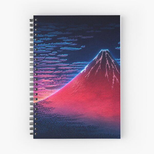 Item preview, Neon Red Fuji | Ukiyo-e Re:Mix Japanese Wall Art | Mount Fuji Metal designed and sold by vekotpu.