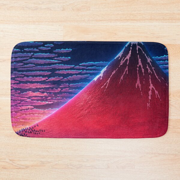 Item preview, Neon Red Fuji | Ukiyo-e Re:Mix Japanese Wall Art | Mount Fuji Metal designed and sold by vekotpu.