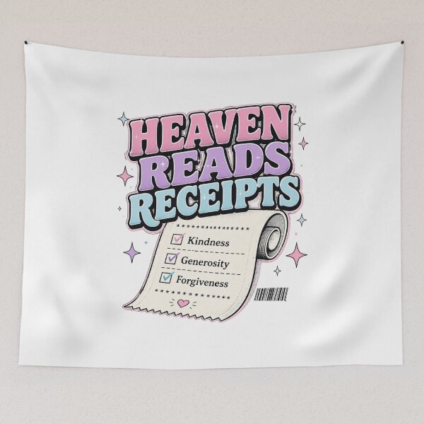 Item preview, Heaven Reads Receipts Christian Kindness Generosity Forgiveness Retro Faith Design designed and sold by SoulThread Studio.