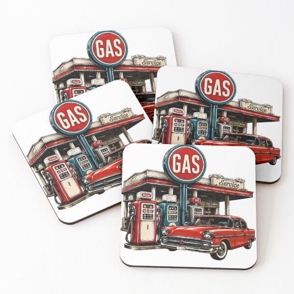 Item preview, Vintage Gas Station & Classic Car Retro Americana T-Shirt designed and sold by Danny's Tees.