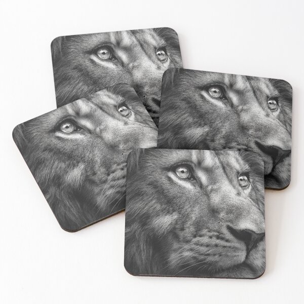 Item preview, Macrophotography black and white closeup lion designed and sold by dcrc.