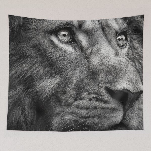 Item preview, Macrophotography black and white closeup lion designed and sold by dcrc.