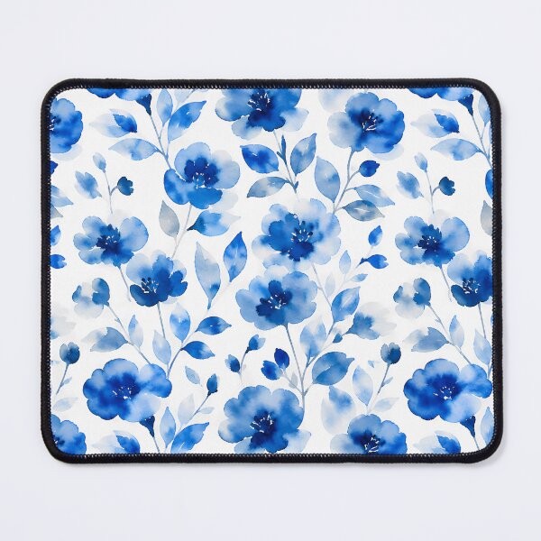Item preview, Elegant Blue Watercolor Floral Seamless Pattern designed and sold by zenjiinspired.