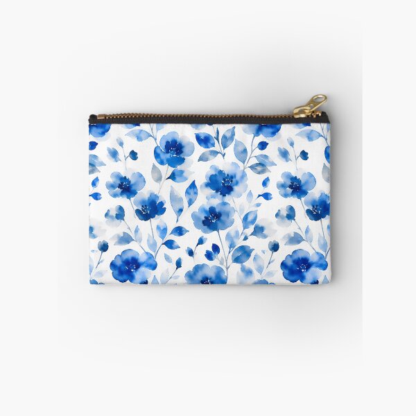 Item preview, Elegant Blue Watercolor Floral Seamless Pattern designed and sold by zenjiinspired.