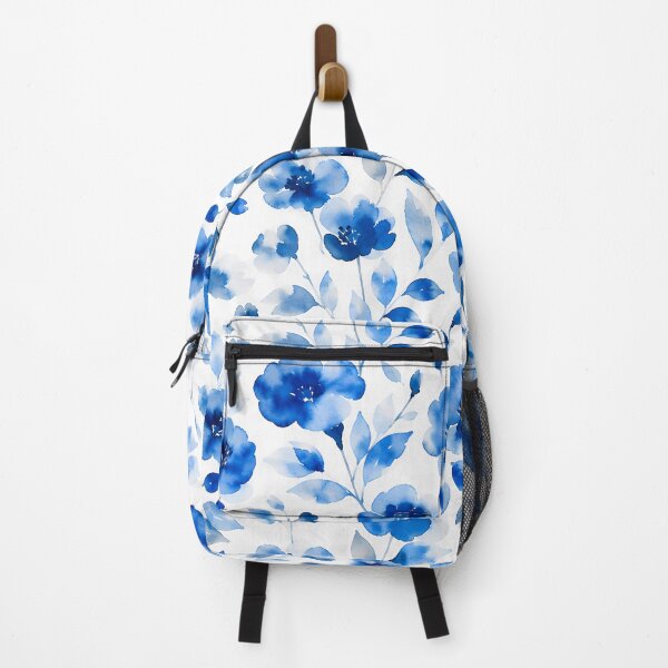 Item preview, Elegant Blue Watercolor Floral Seamless Pattern designed and sold by zenjiinspired.