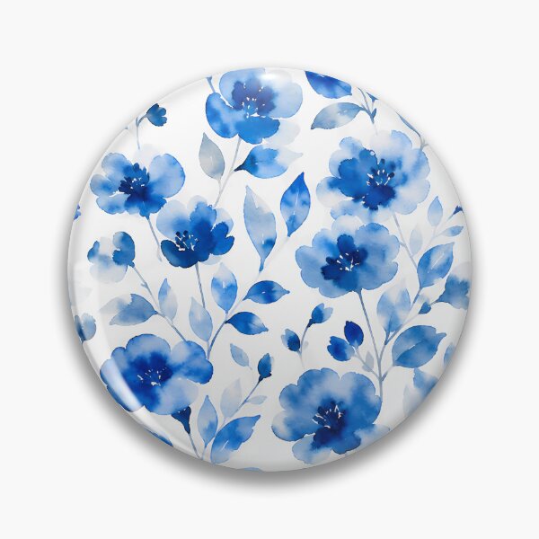 Item preview, Elegant Blue Watercolor Floral Seamless Pattern designed and sold by zenjiinspired.