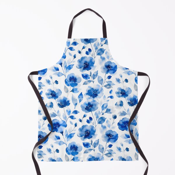 Item preview, Elegant Blue Watercolor Floral Seamless Pattern designed and sold by zenjiinspired.