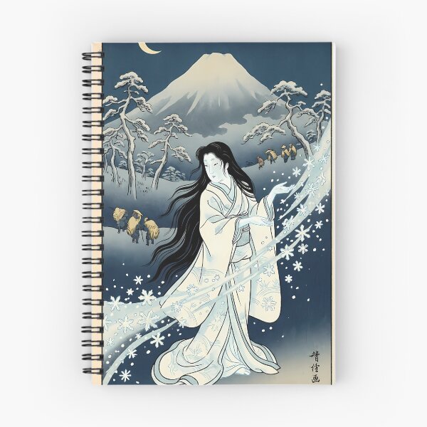 Item preview, Traditional Ukiyo-e Yuki-onna Snow Woman with Mount Fuji designed and sold by TokyoUkiyoHouse.
