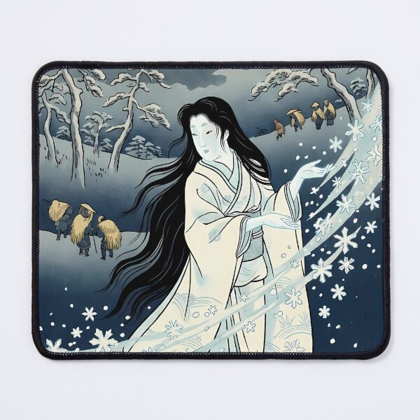 Item preview, Traditional Ukiyo-e Yuki-onna Snow Woman with Mount Fuji designed and sold by TokyoUkiyoHouse.