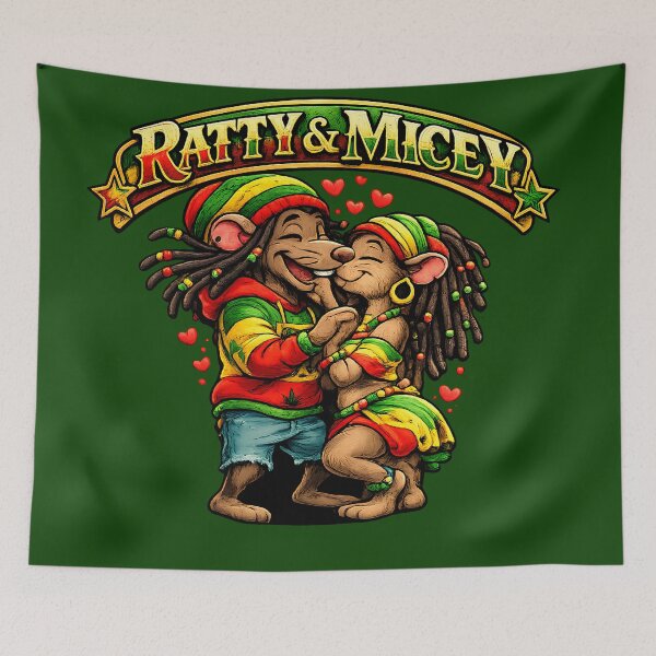 Item preview, Rasta Love Mouse Couple - Cute Reggae Vibes Art designed and sold by digitalbob60.