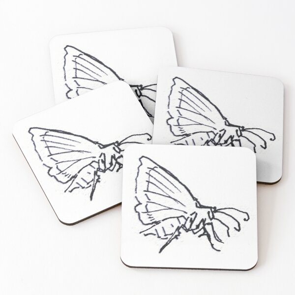Item preview, Closed Wing Four Lined Cream Moth- Loose Sketch Style designed and sold by YGA Studio.