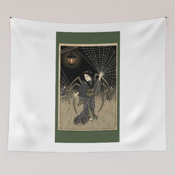 Item preview, Dark Ukiyo-e Spider Sorcerer Releasing Webs and Yokai Magic designed and sold by TokyoUkiyoHouse.