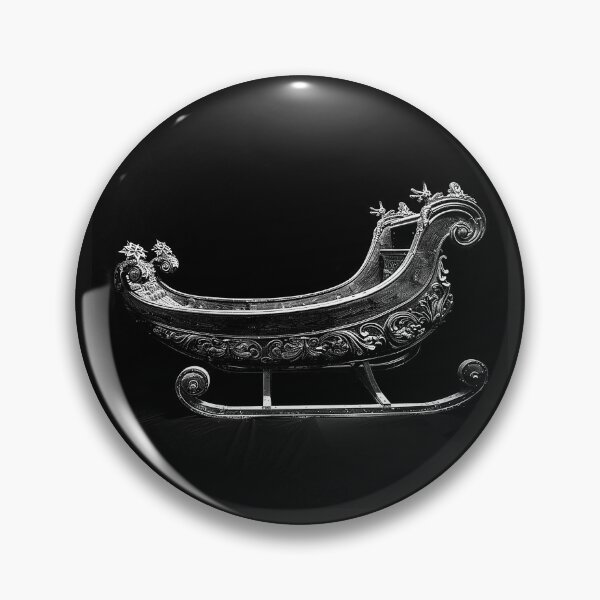 Item preview, Ornate Victorian Sleigh in Black and Silver – Gothic Vintage Christmas Carriage designed and sold by inkoutninja.