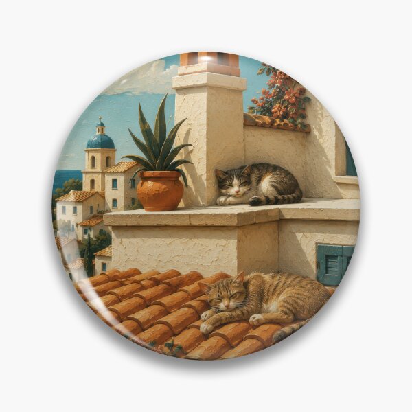 Item preview, Cats Resting on Sunlit Terrace designed and sold by Andy Gambino Art.
