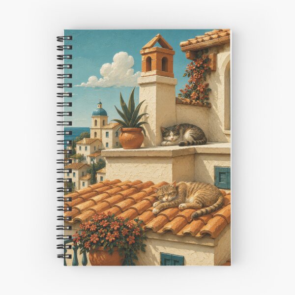 Item preview, Cats Resting on Sunlit Terrace designed and sold by Andy Gambino Art.