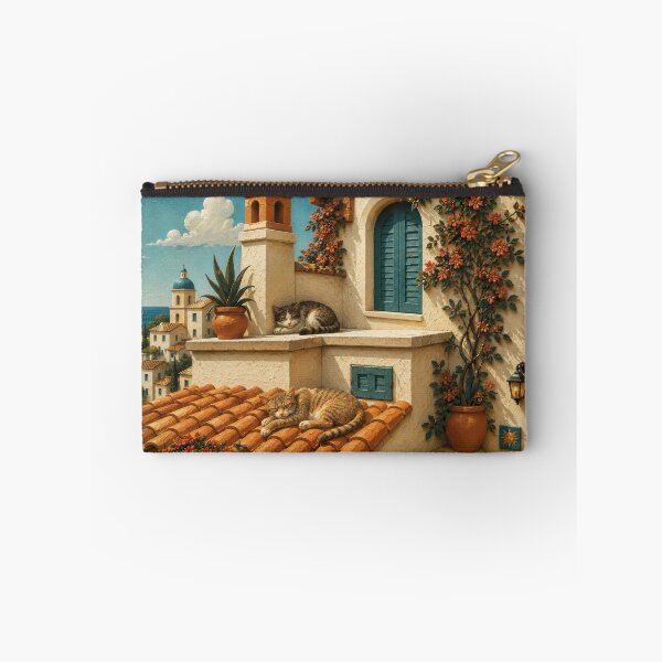 Item preview, Cats Resting on Sunlit Terrace designed and sold by Andy Gambino Art.