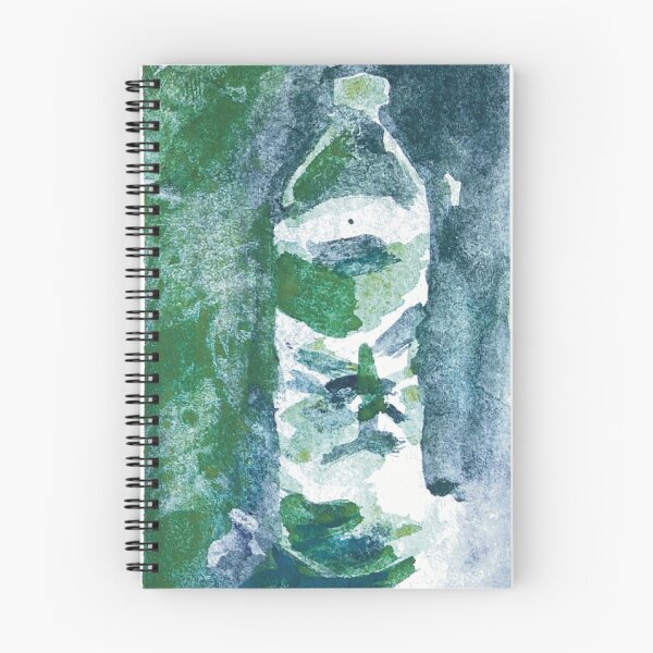 Item preview, Green and Blue Water Bottle Gouache Still Life Painting designed and sold by YGA Studio.