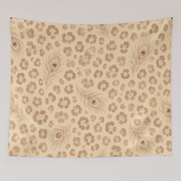 Item preview, Leopard-Peacock Collection: Vanilla Beige  designed and sold by WeaveSphere.