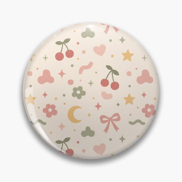 Item preview, Cute Retro Pastel Seamless Pattern | Cherries, Bows, Stars & Moons designed and sold by OddlySticky.
