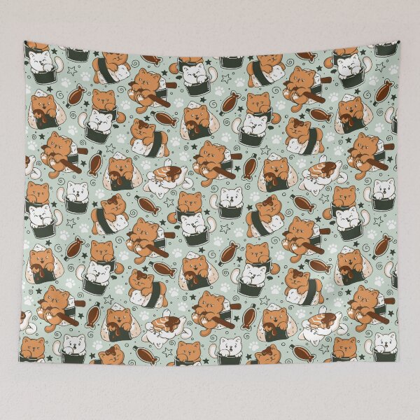 Item preview, Cat Sushi Pattern designed and sold by Tobe Fonseca®.
