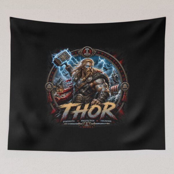 Artikelvorschau, Thor, nordischer Donnergott, Wikingerkrieger-T-Shirt entworfen und verkauft von Bizon2910.