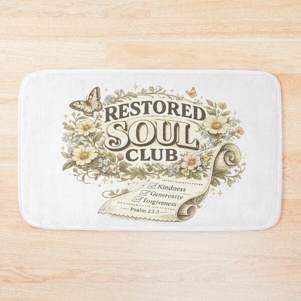 Item preview, Restored Soul Club Christian Floral Vintage Psalm 23:3 Faith Inspirational Design designed and sold by SoulThread Studio.