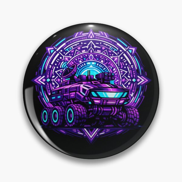 Item preview, Neon Purple Mars Rover Sci-Fi Mandala Illustration designed and sold by ArtoryWorks.