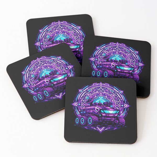 Item preview, Neon Purple Mars Rover Sci-Fi Mandala Illustration designed and sold by ArtoryWorks.