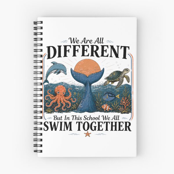 Item preview, We Are All Different But In This School We All Swim Together - Teacher Classroom Shirt designed and sold by MAPDDesigns.
