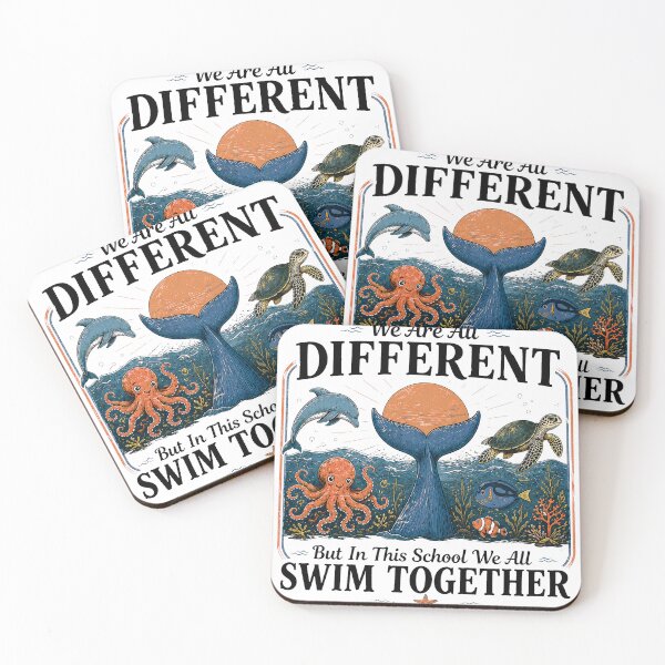 Item preview, We Are All Different But In This School We All Swim Together - Teacher Classroom Shirt designed and sold by MAPDDesigns.
