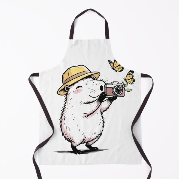 Item preview, Cute Photographer Capybara - Vintage Camera & Butterflies Art designed and sold by ZINO WORLD.