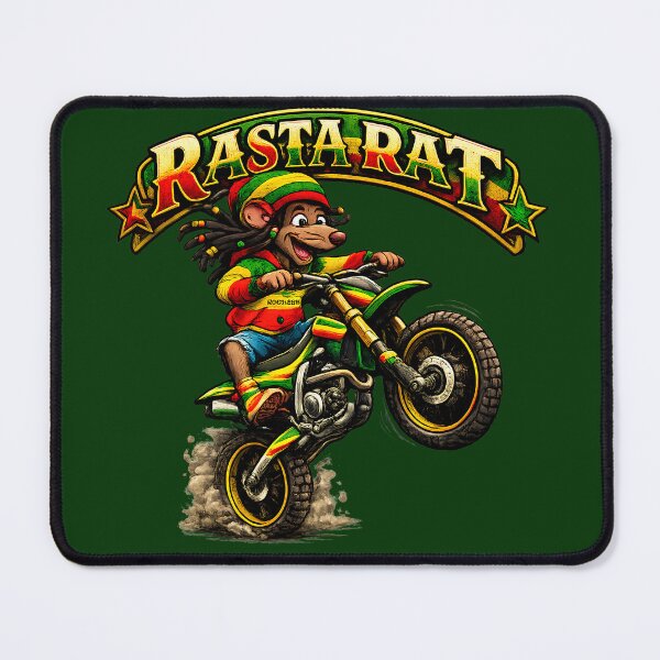 Item preview, Rasta Rat Motocross - Reggae Dirt Bike Rider designed and sold by digitalbob60.
